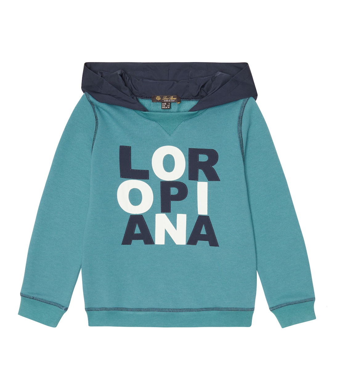 Logo cotton jersey hoodie | Loro Piana Kids