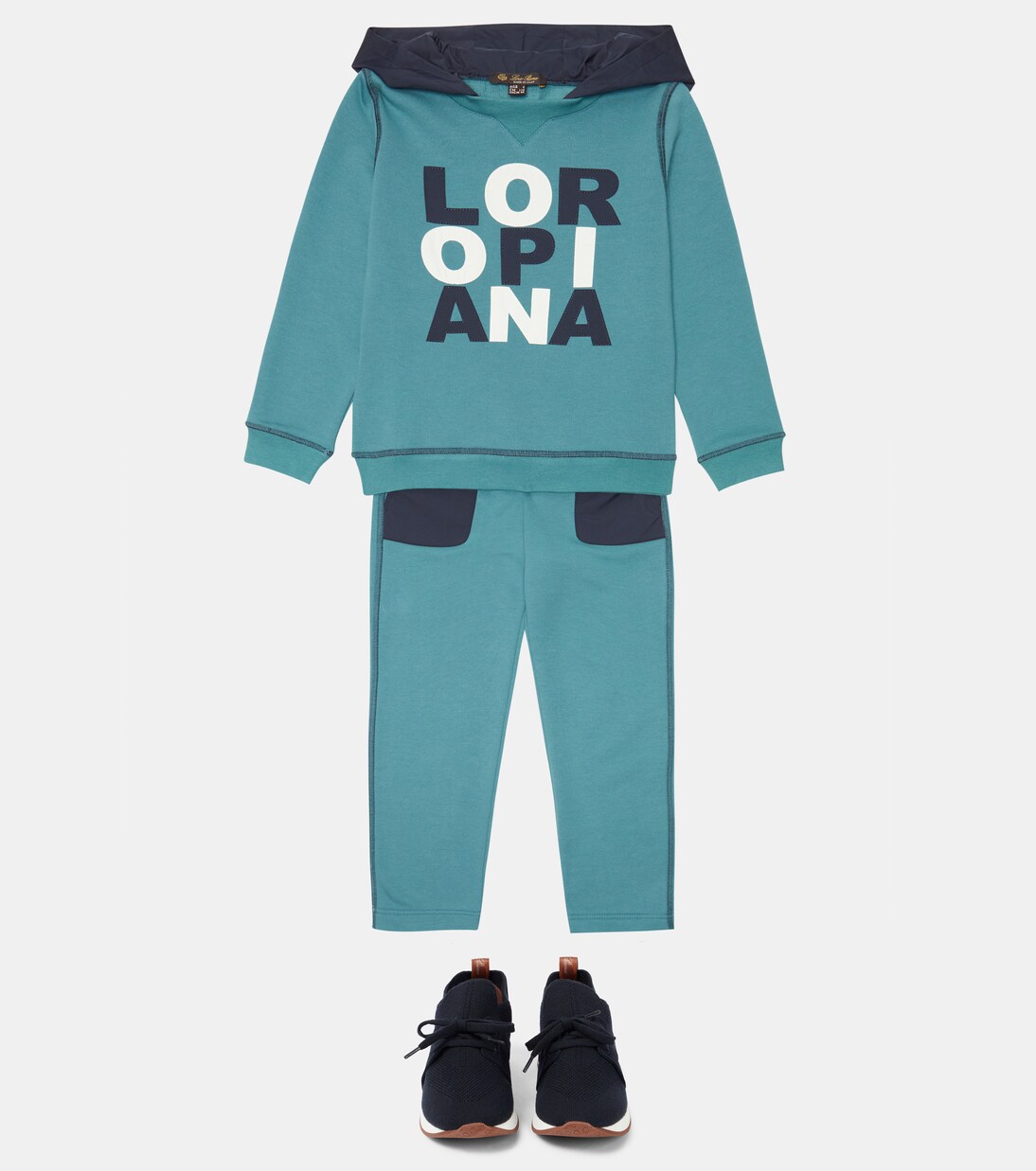 Logo cotton jersey hoodie | Loro Piana Kids