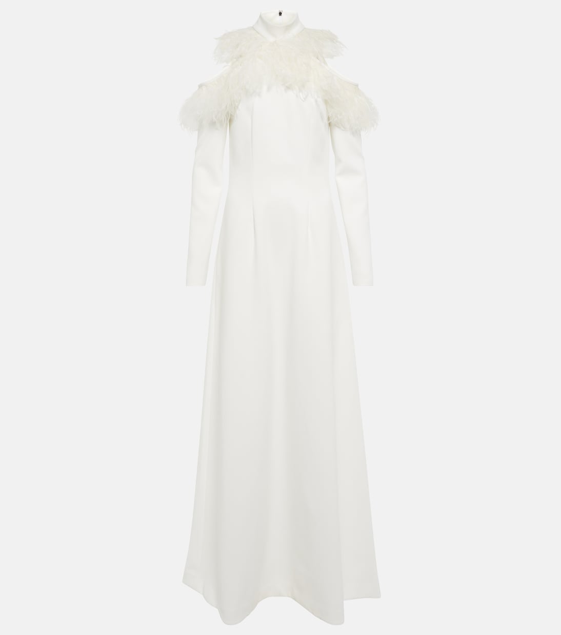 Bridal feather-trimmed crêpe gown | Christopher Kane