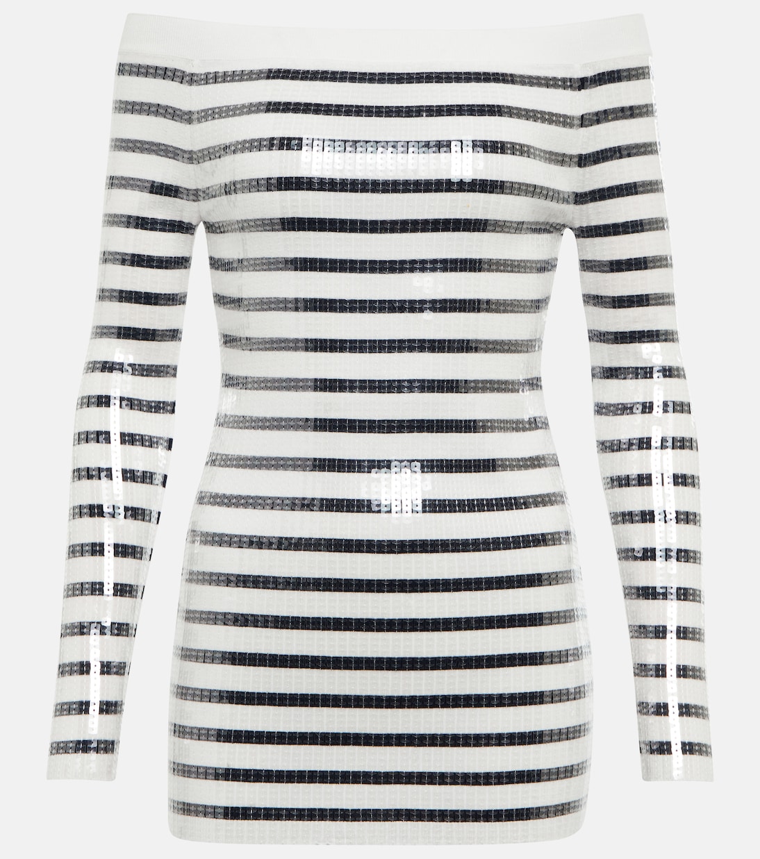 Sequined striped sweater minidress in multicoloured - Jean