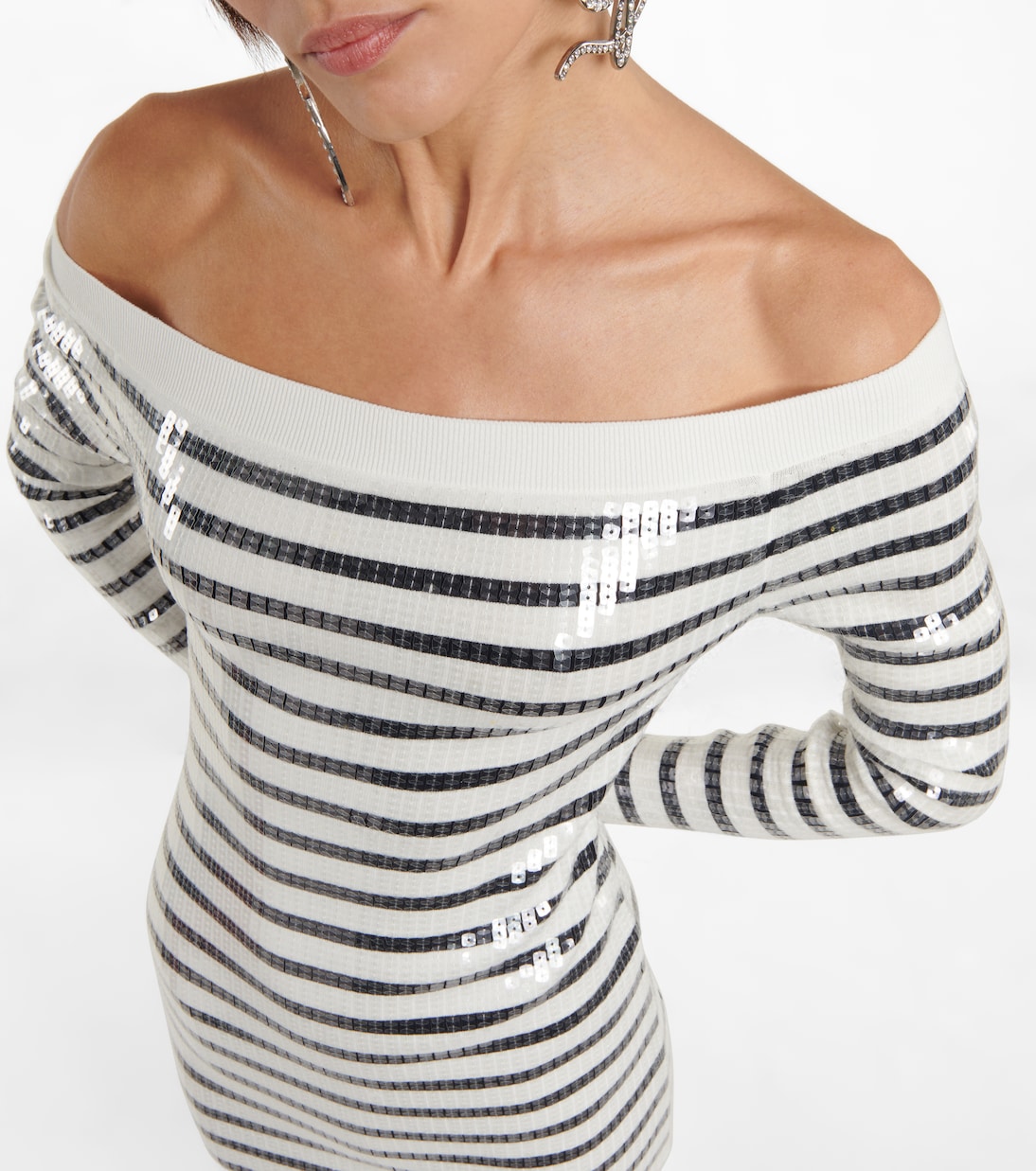 Robe pull rayée à sequins | Jean Paul Gaultier