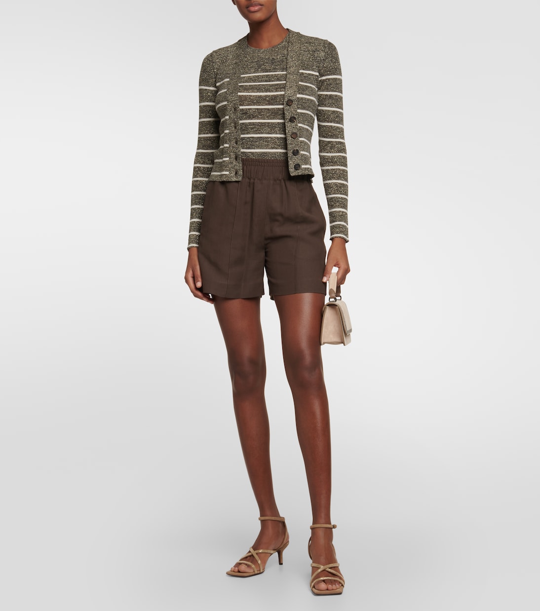 Tank top en mezcla de lino a rayas | Brunello Cucinelli