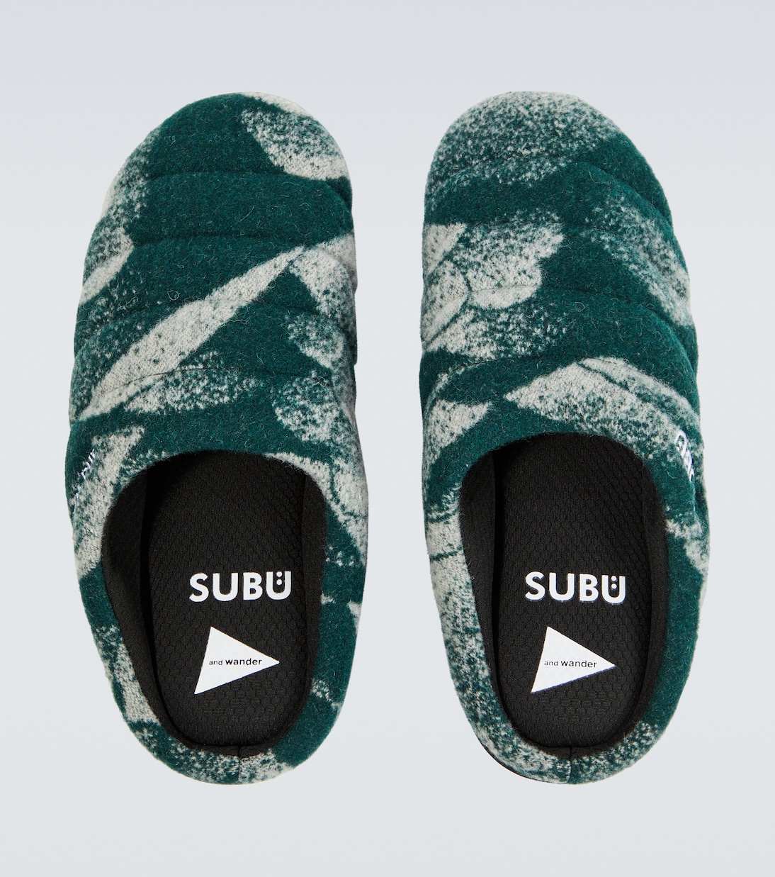 x Subu jacquard wool-blend slippers in green - And Wander