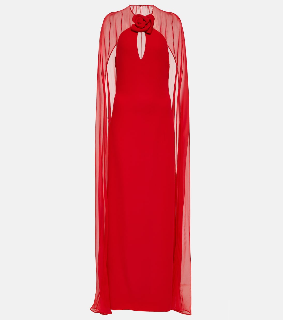 Vestido de fiesta de seda con capa | Valentino