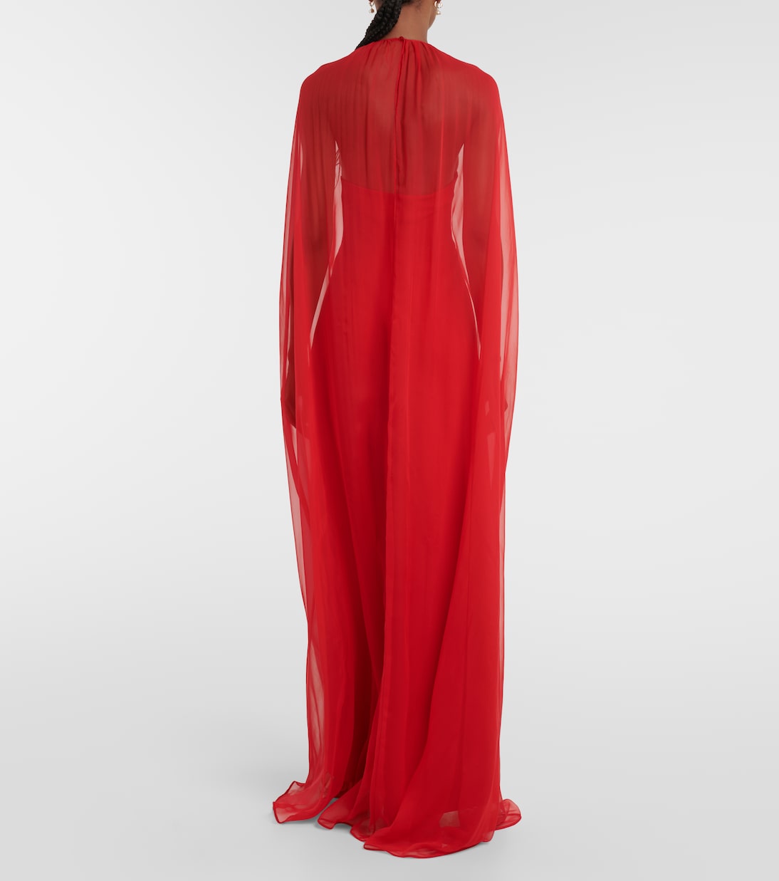 Vestido de fiesta de seda con capa | Valentino