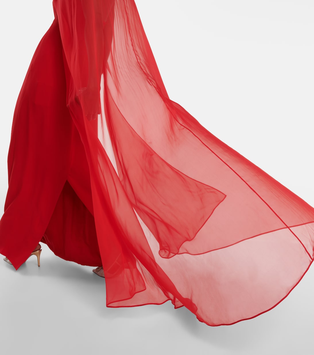 Vestido de fiesta de seda con capa | Valentino