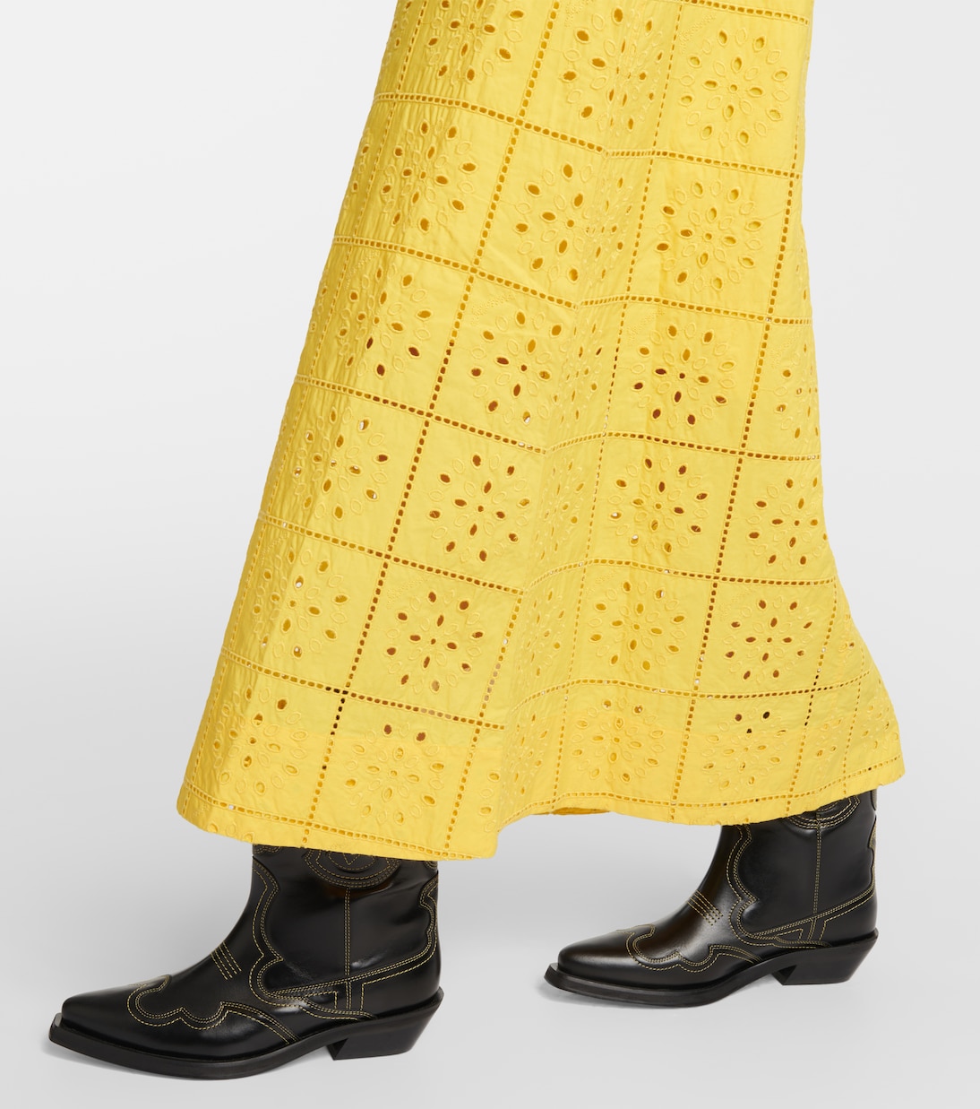 Broderie anglaise cotton maxi dress | Ganni