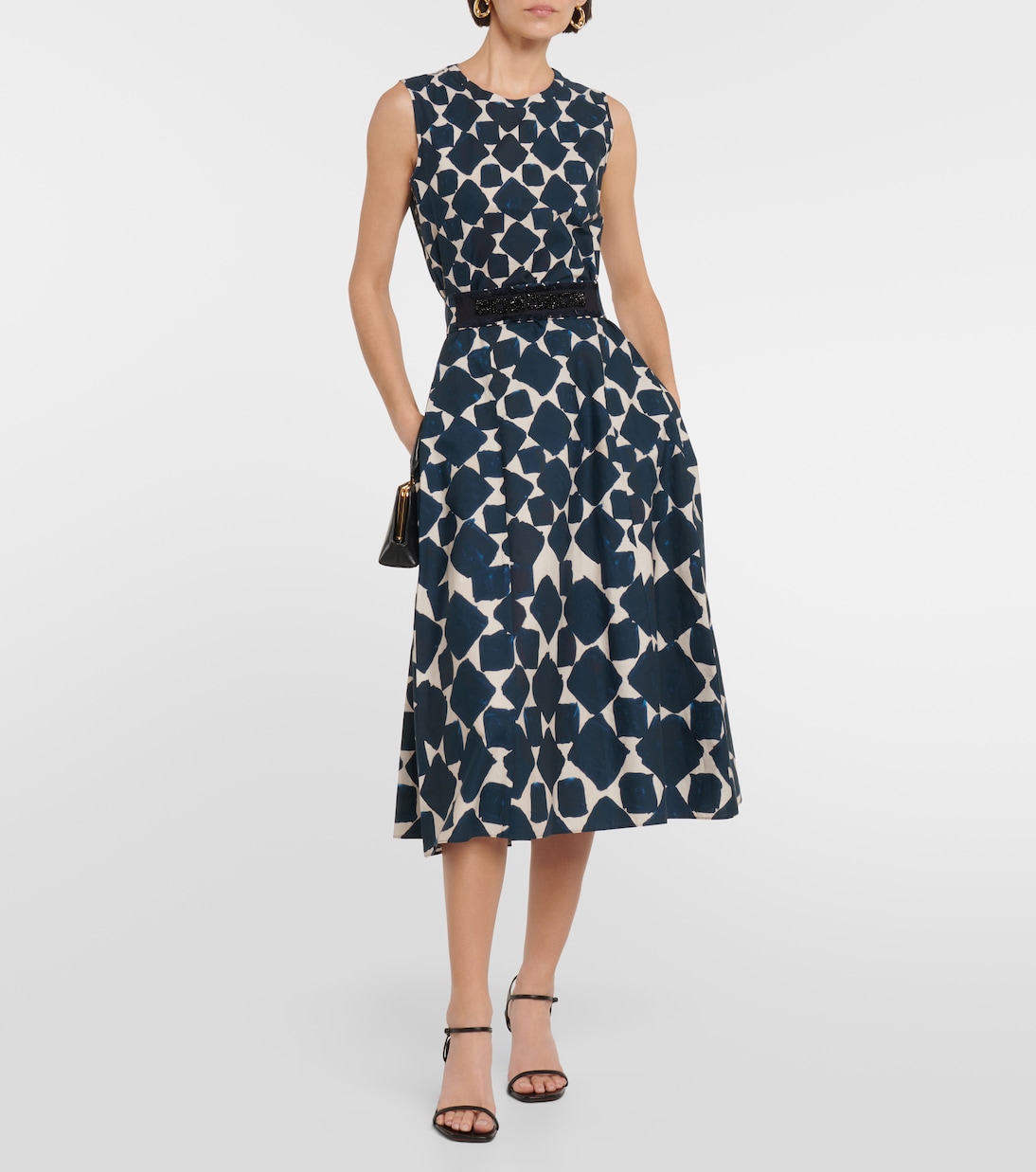 Notte printed poplin midi dress | 'S Max Mara