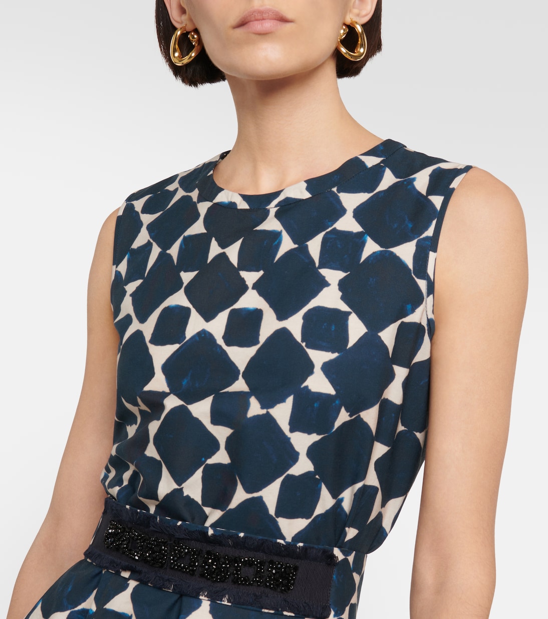Notte printed poplin midi dress | 'S Max Mara