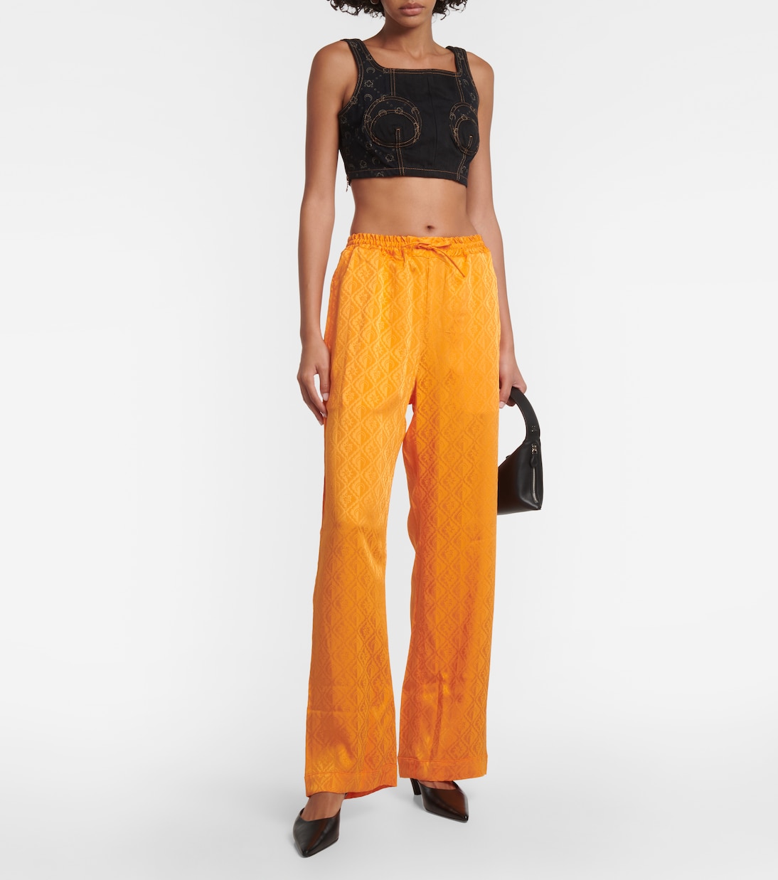 Pyjama-Hose Moon Diamant aus Satin | Marine Serre