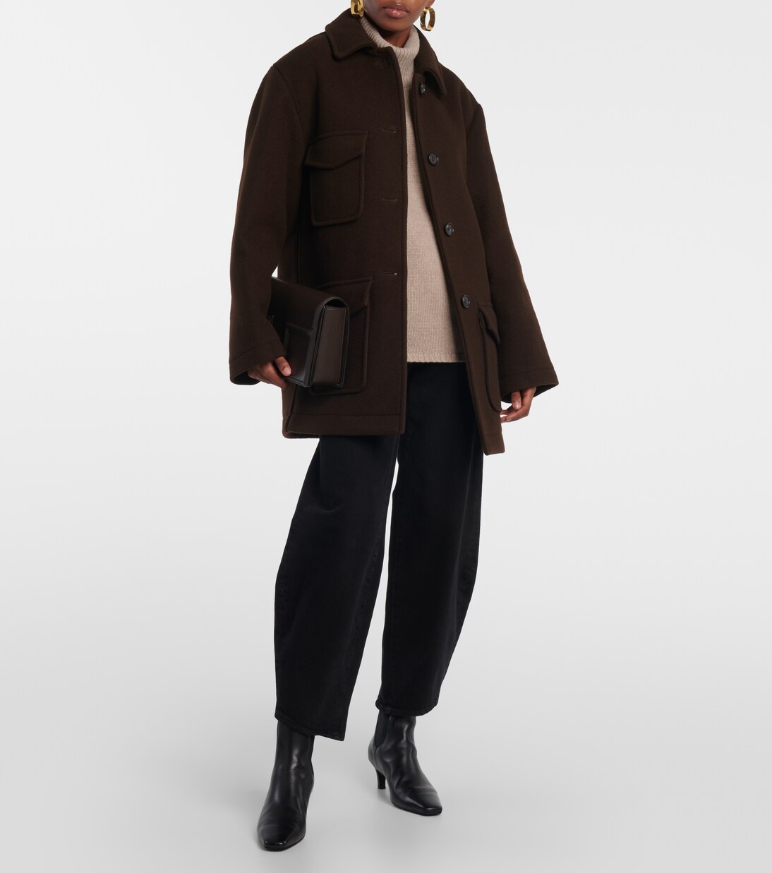 Wool-blend jacket in brown - Toteme | Mytheresa