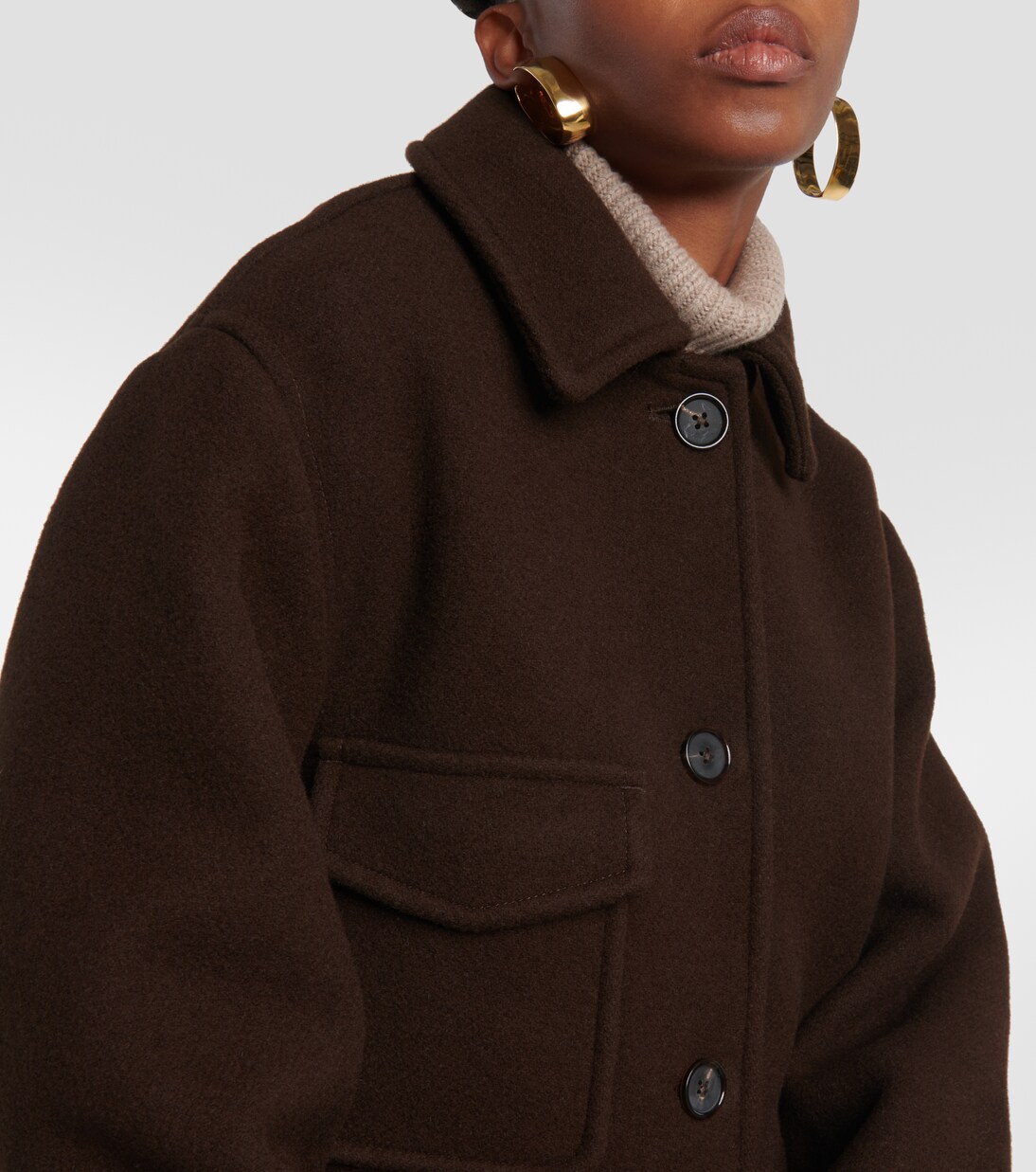 Wool-blend jacket in brown - Toteme | Mytheresa