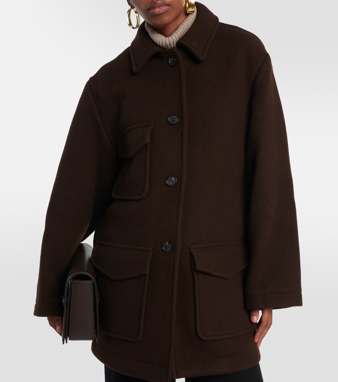 Toteme Annecy Coat in Dark Brown | FWRD