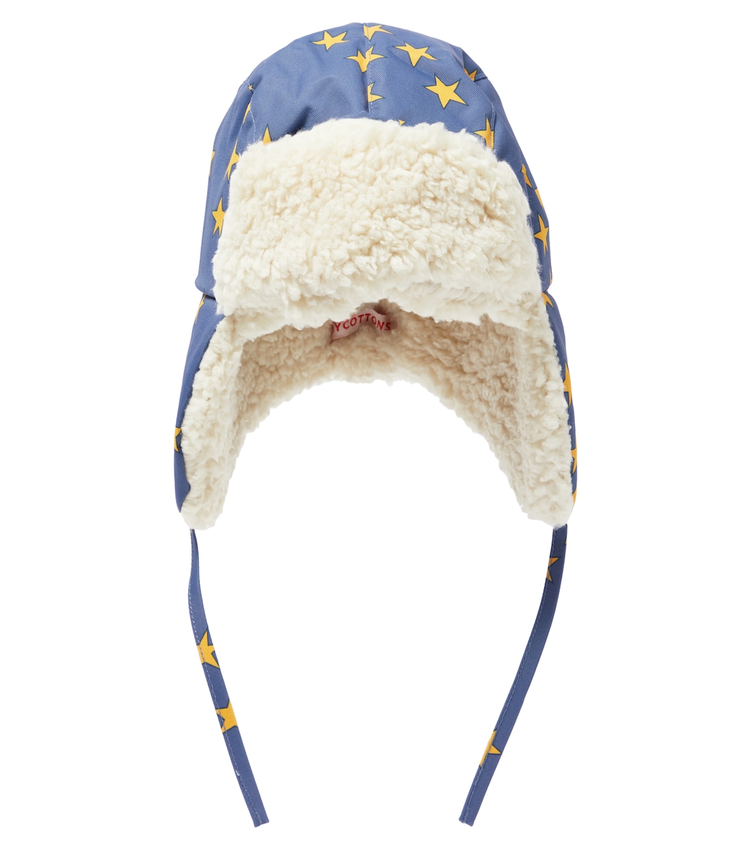 Printed faux shearling-trimmed hat  | Tinycottons