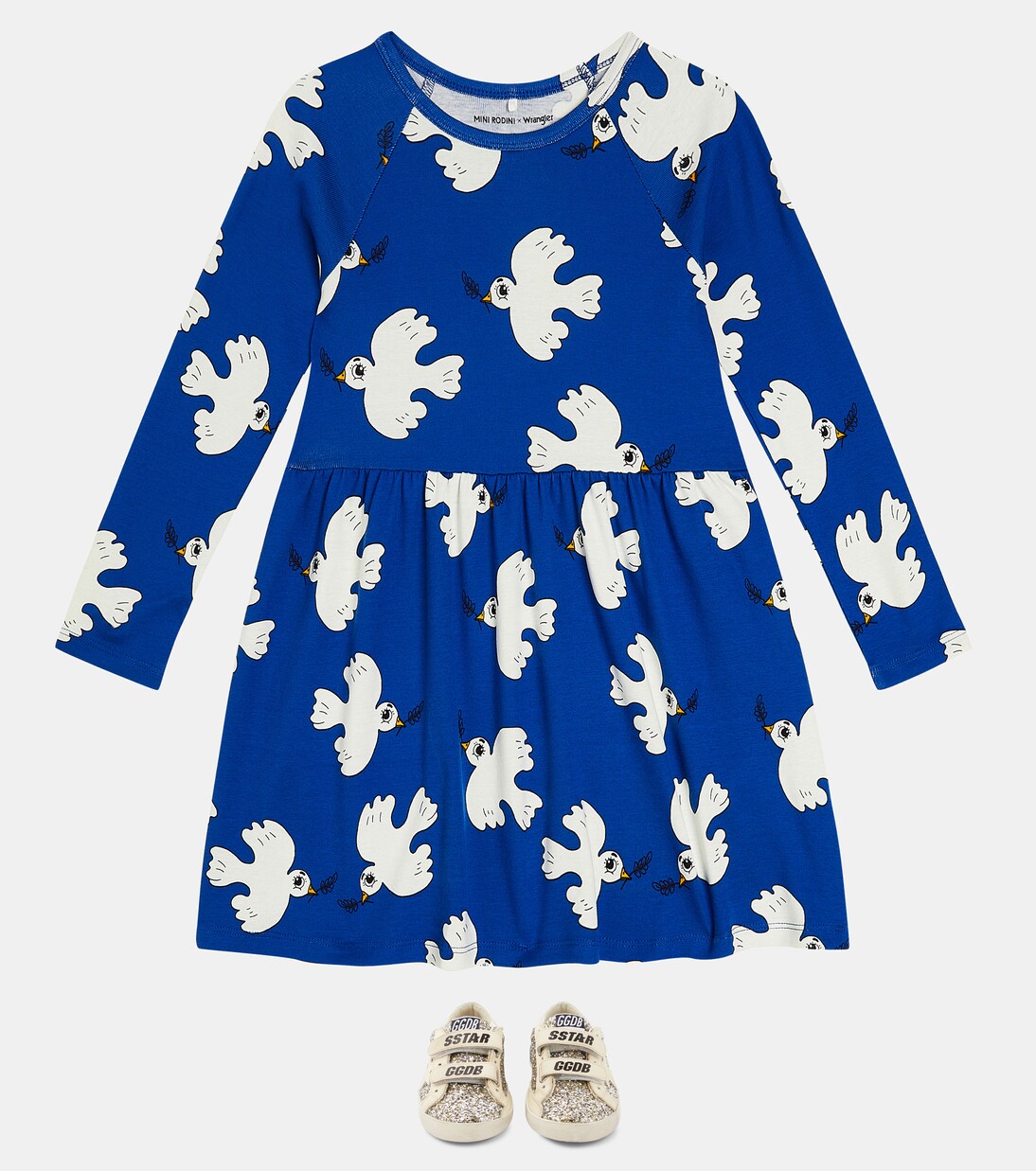 X Wrangler Kleid aus Baumwoll-Jersey | Mini Rodini