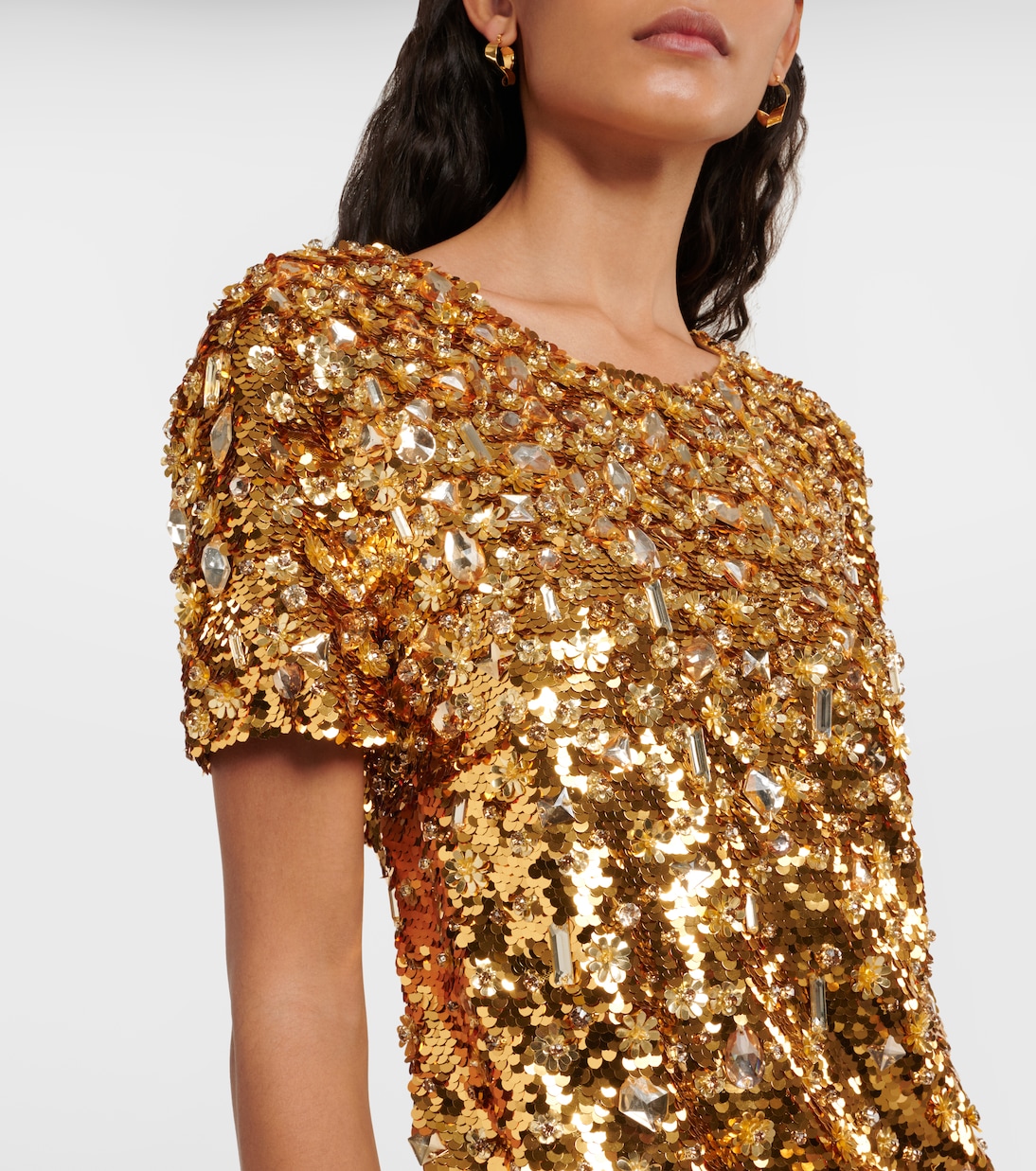 Vestido corto con lentejuelas | Carolina Herrera