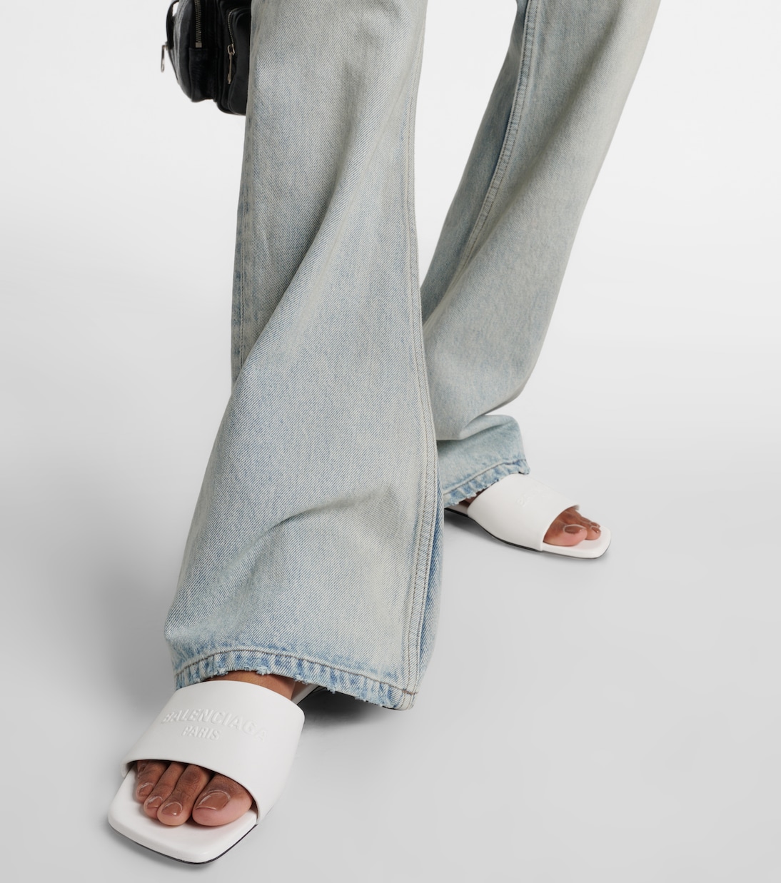 Balenciaga leather slides store