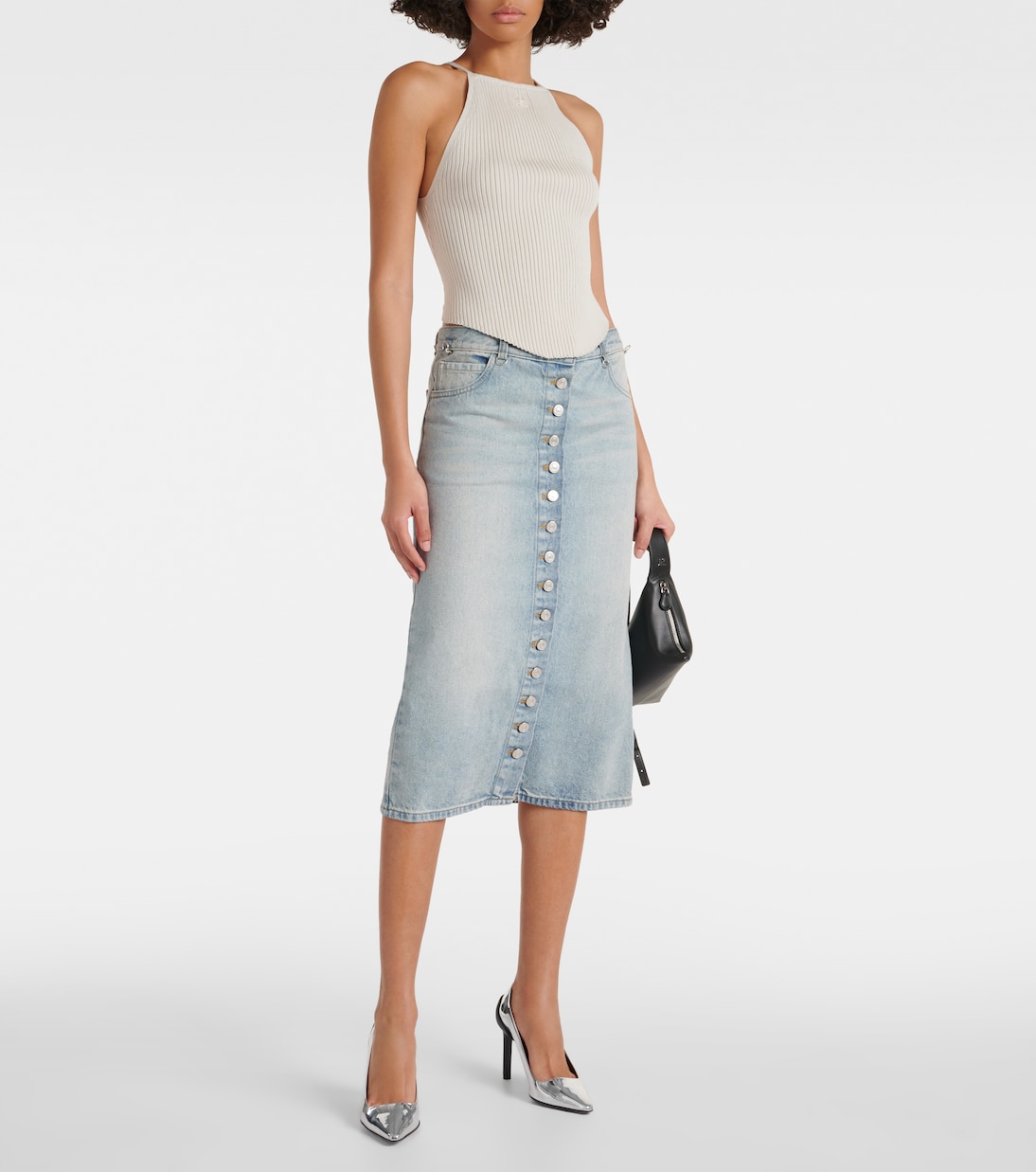 Jupe midi Multiflex en jean | Courrèges