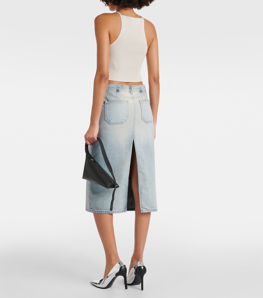 Jupe midi Multiflex en jean | Courrèges