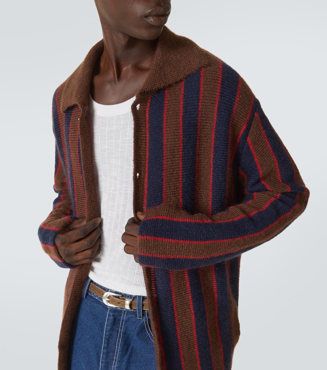 Cardigan in misto mohair a righe | Bode