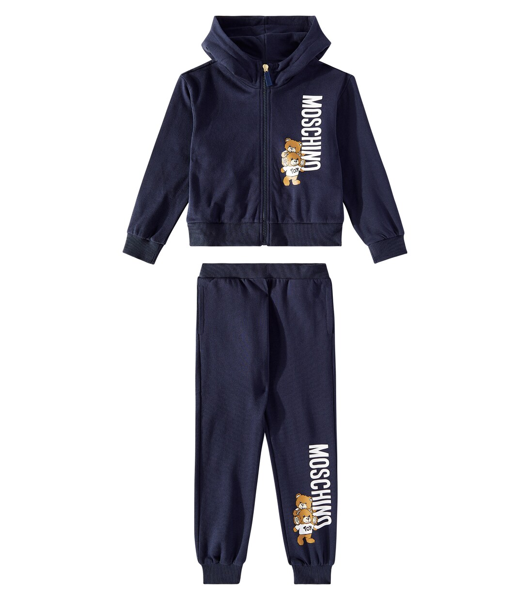 Teddy Bear cotton jersey tracksuit in blue Moschino Kids Mytheresa