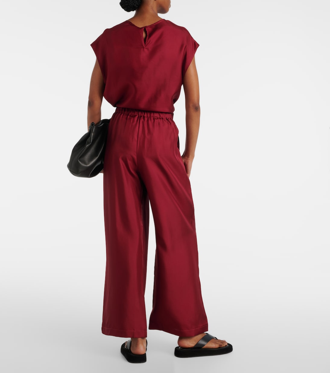 Isola silk twill palazzo pants | Asceno