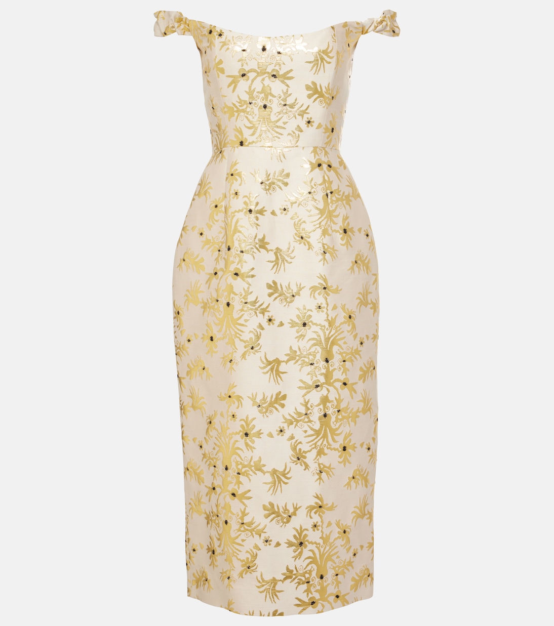 Off-Shoulder-Midikleid Amina aus einem Seidengemisch | Markarian