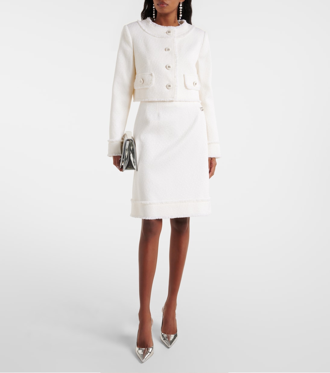 Falda midi de tweed de mezcla de lana | Dolce&Gabbana