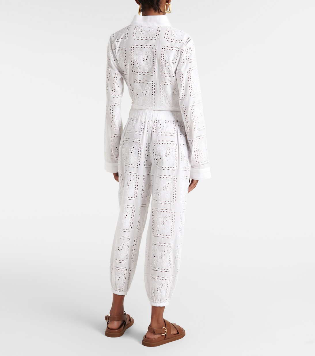 Pantalones de algodón con bordado inglés | Tory Burch