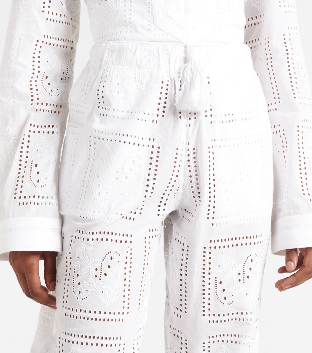 Pantalones de algodón con bordado inglés | Tory Burch