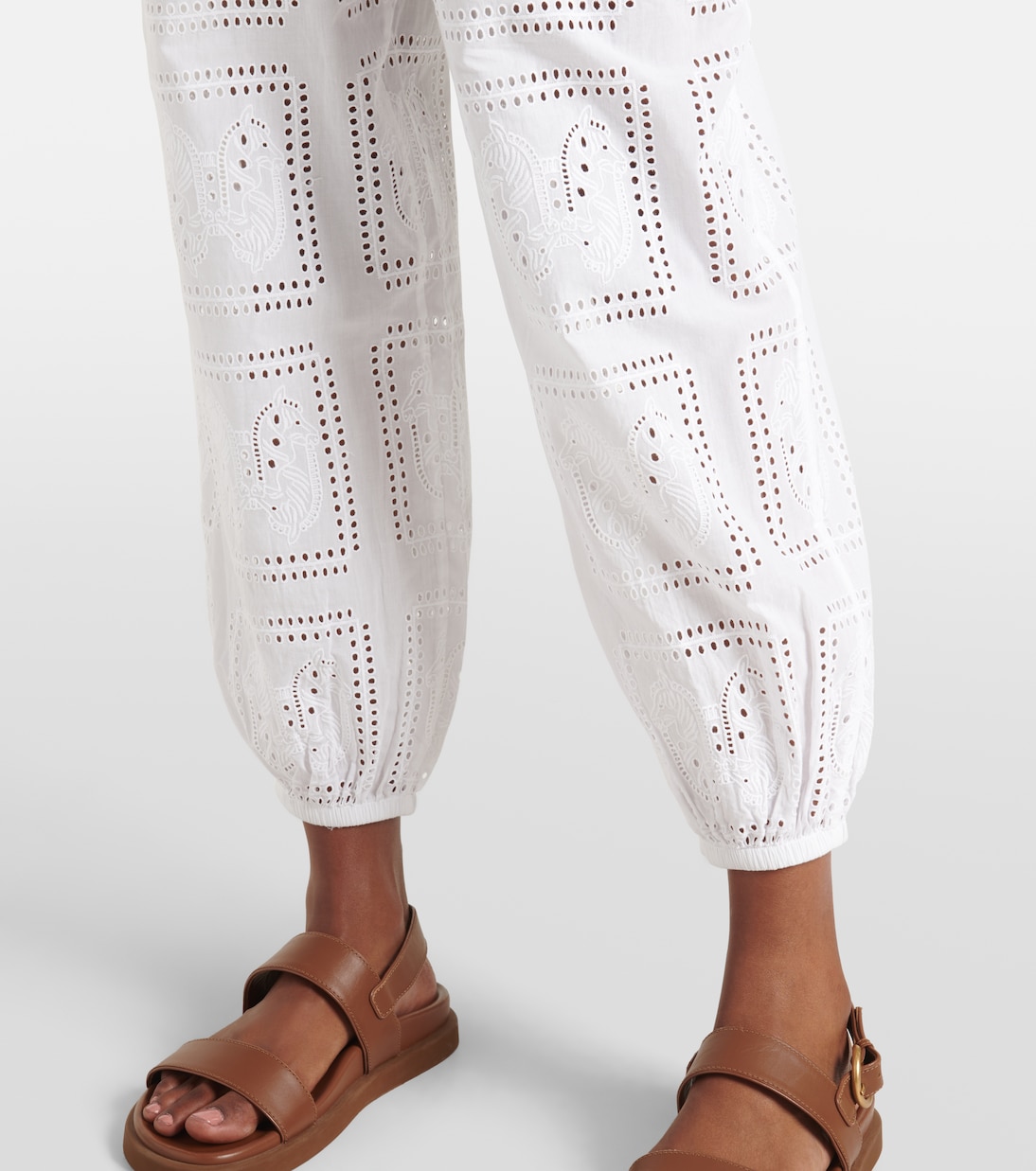 Pantalones de algodón con bordado inglés | Tory Burch