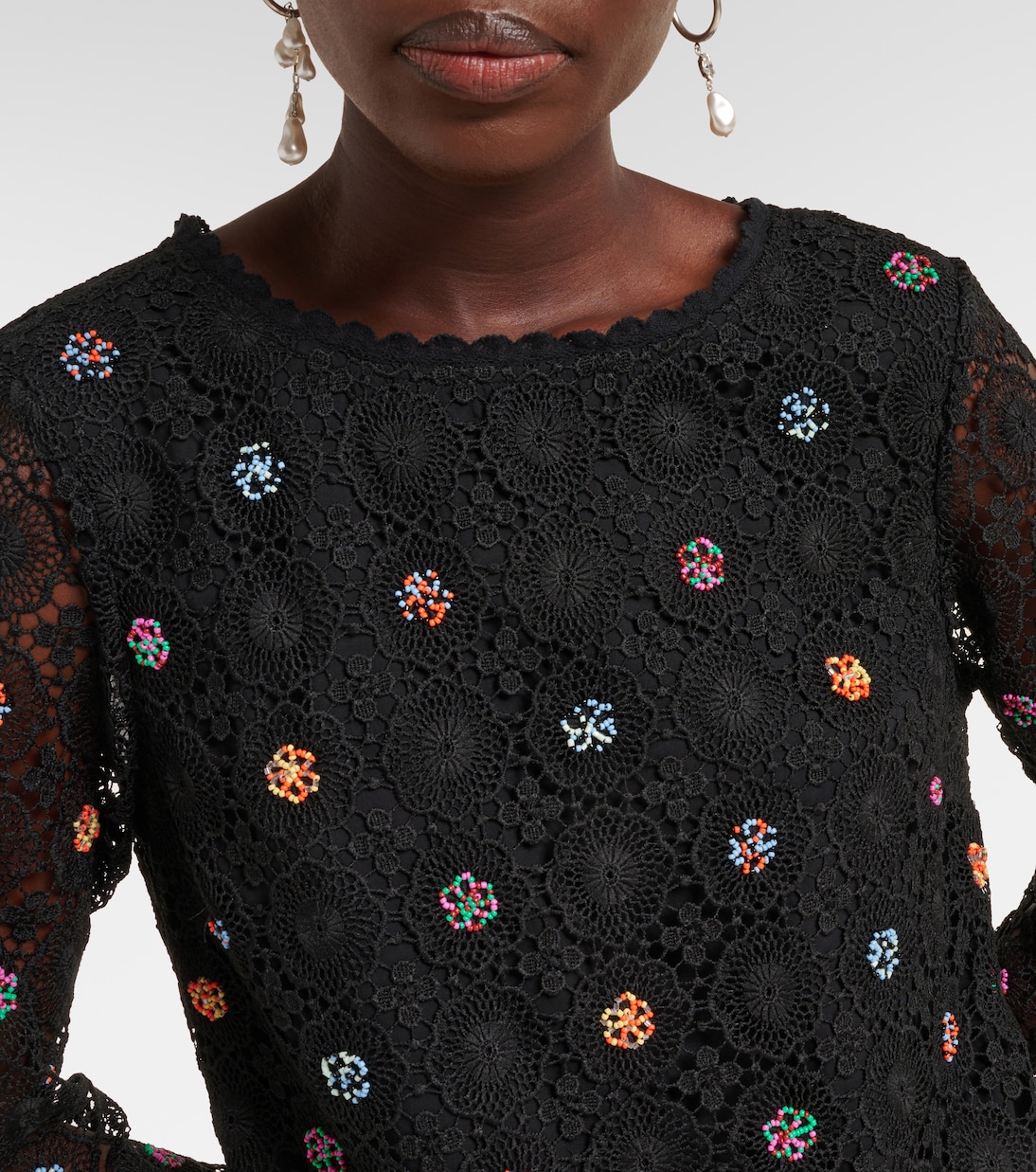 Mylene crochet beaded mini dress | Rixo