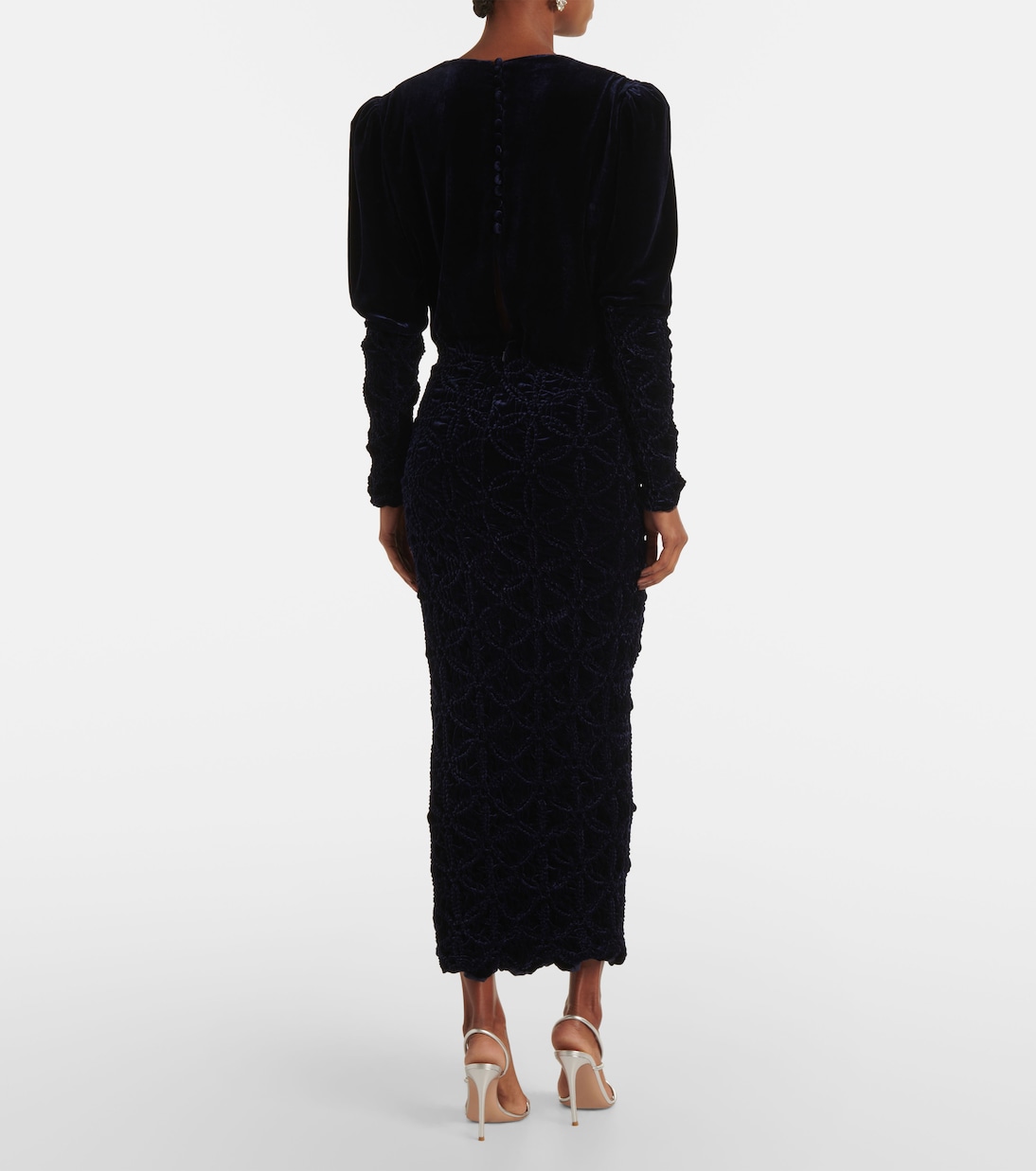 Robe longue Anglette en velours | Costarellos
