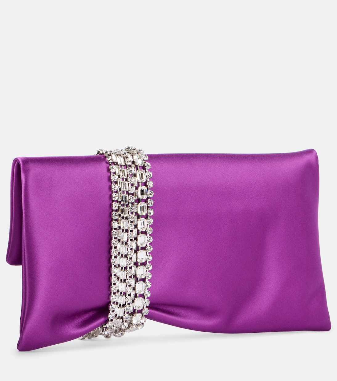 Clutch Zandra in raso con cristalli | Jimmy Choo