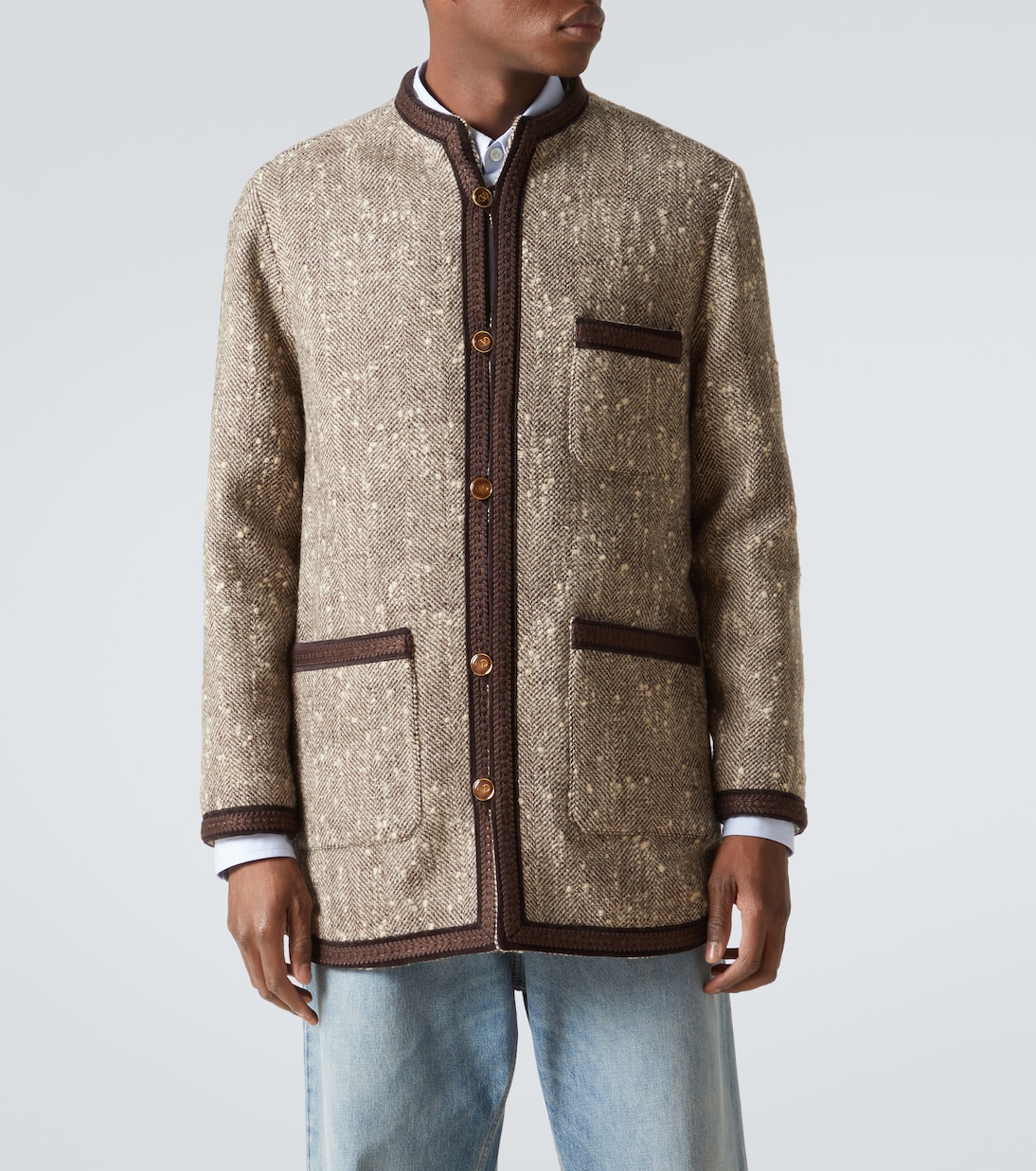 Melange wool-blend jacket | Valentino