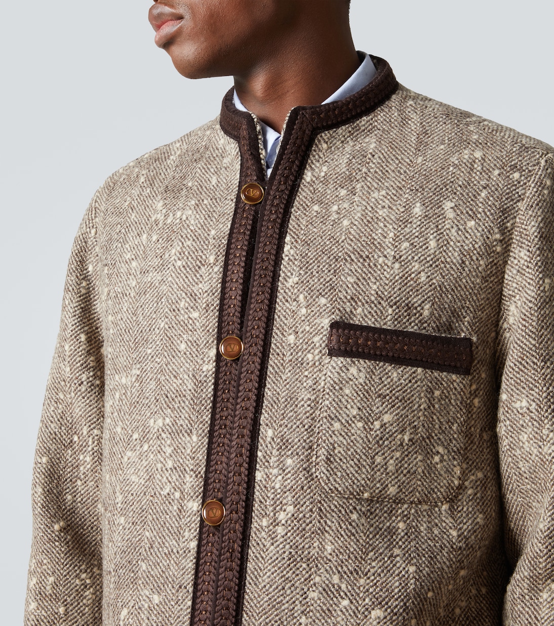 Melange wool-blend jacket | Valentino