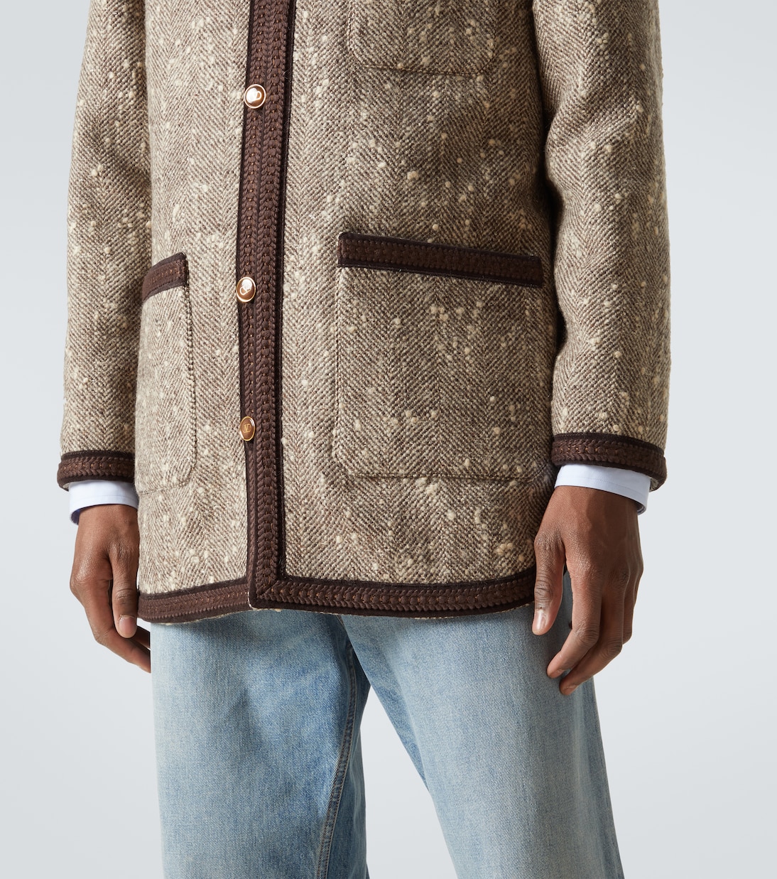 Melange wool-blend jacket | Valentino