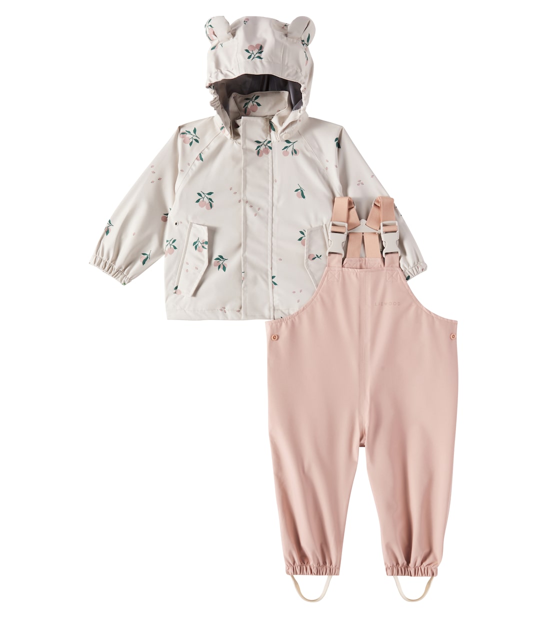 Baby Manu raincoat and stirrup overalls set | Liewood