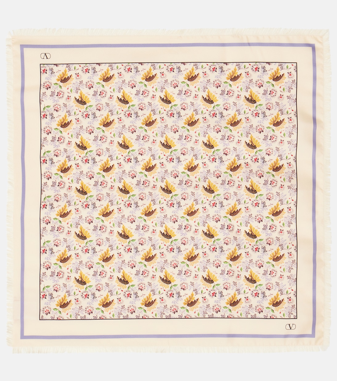 Foulard in twill di seta con stampa | Valentino