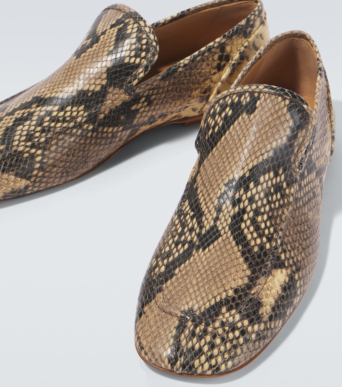 Snake-effect leather slip-on loafers | Dries Van Noten