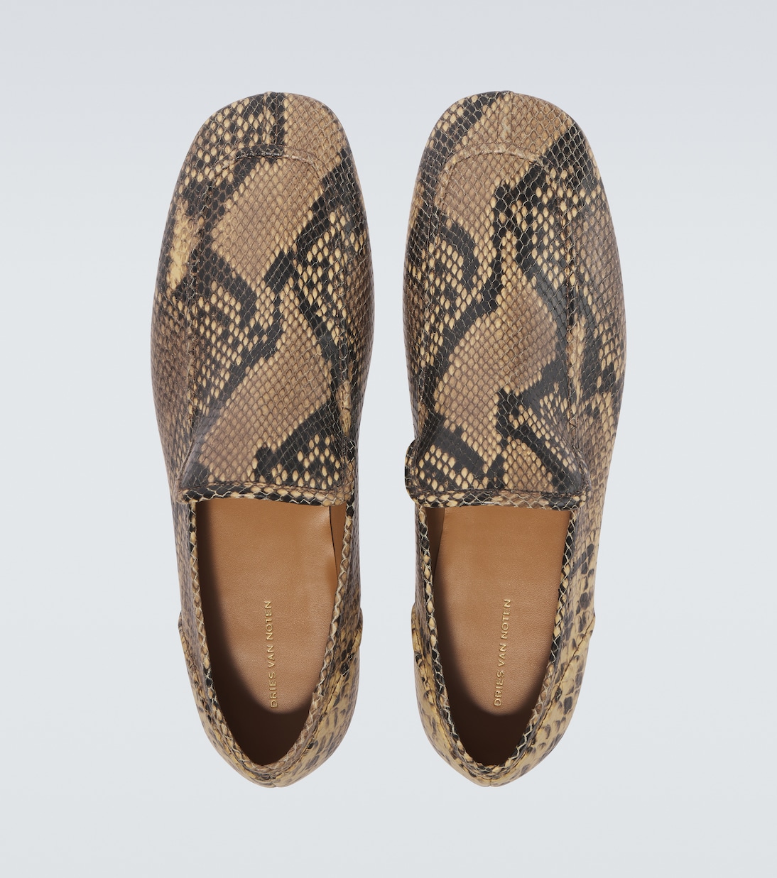 Snake-effect leather slip-on loafers | Dries Van Noten