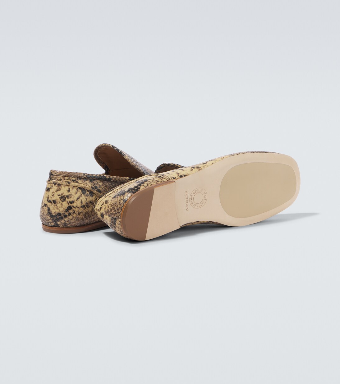 Snake-effect leather slip-on loafers | Dries Van Noten
