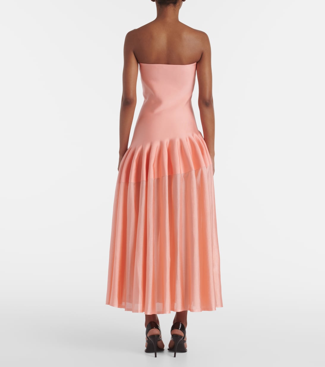 Pleated strapless maxi dress | Alaïa