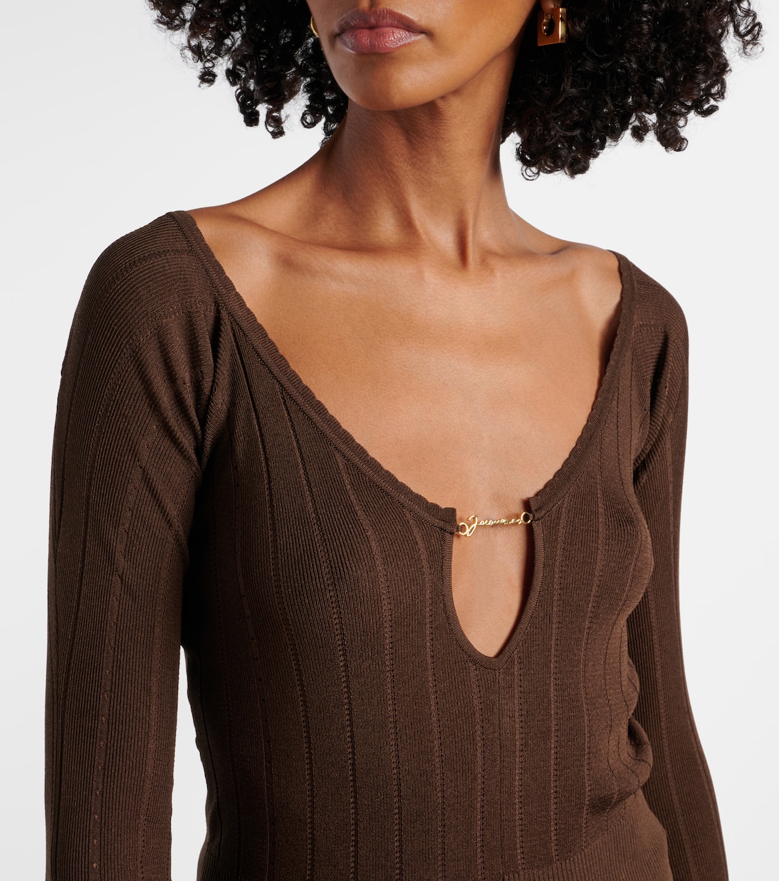 Top Pralù in maglia a coste con logo | Jacquemus