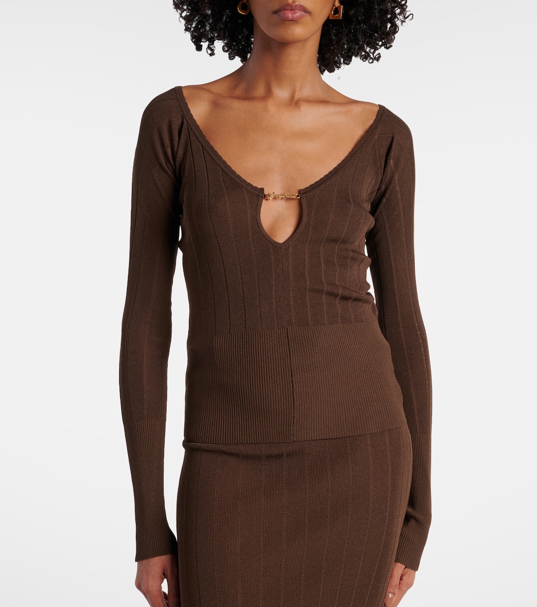 Top Pralù in maglia a coste con logo | Jacquemus