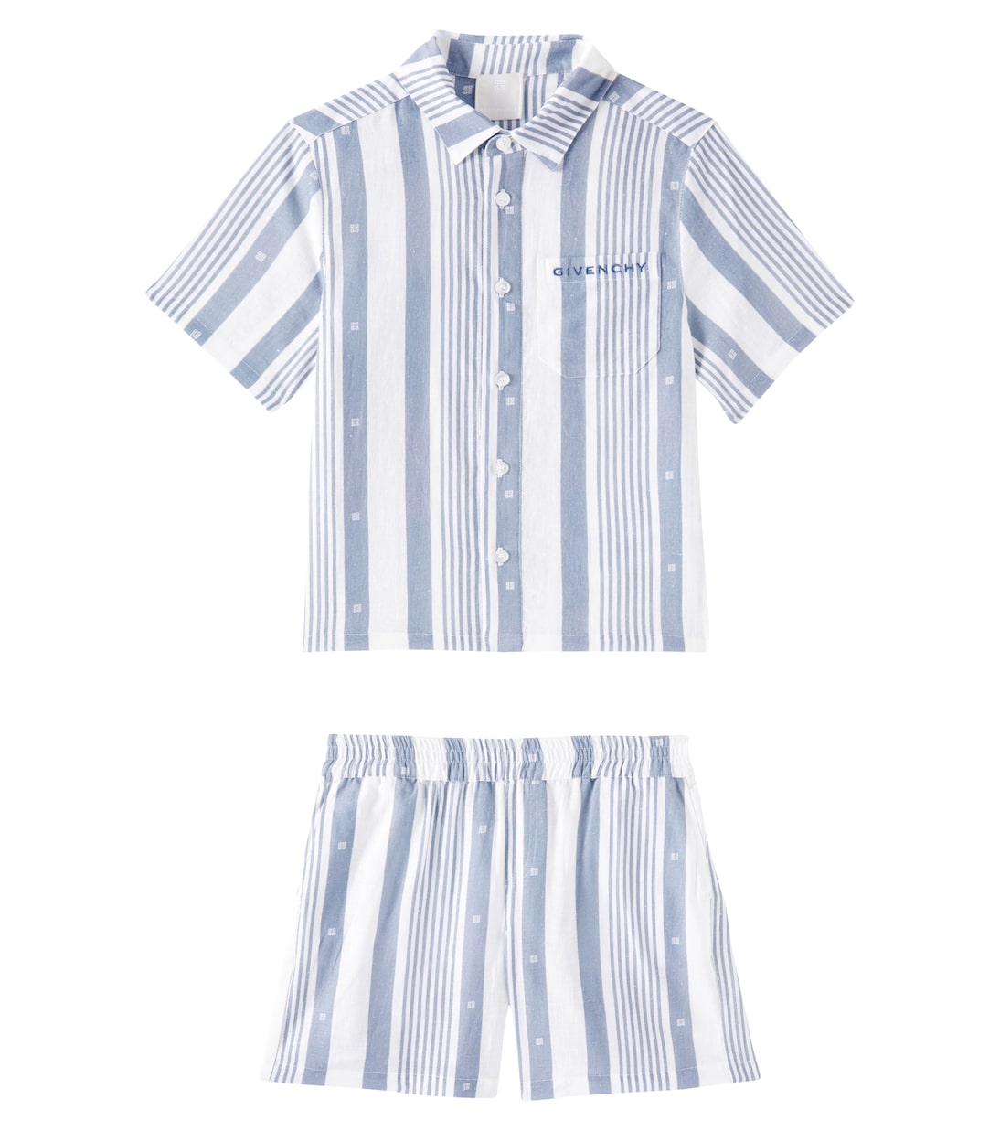 Set aus Hemd und Shorts aus einem Leinengemisch | Givenchy Kids