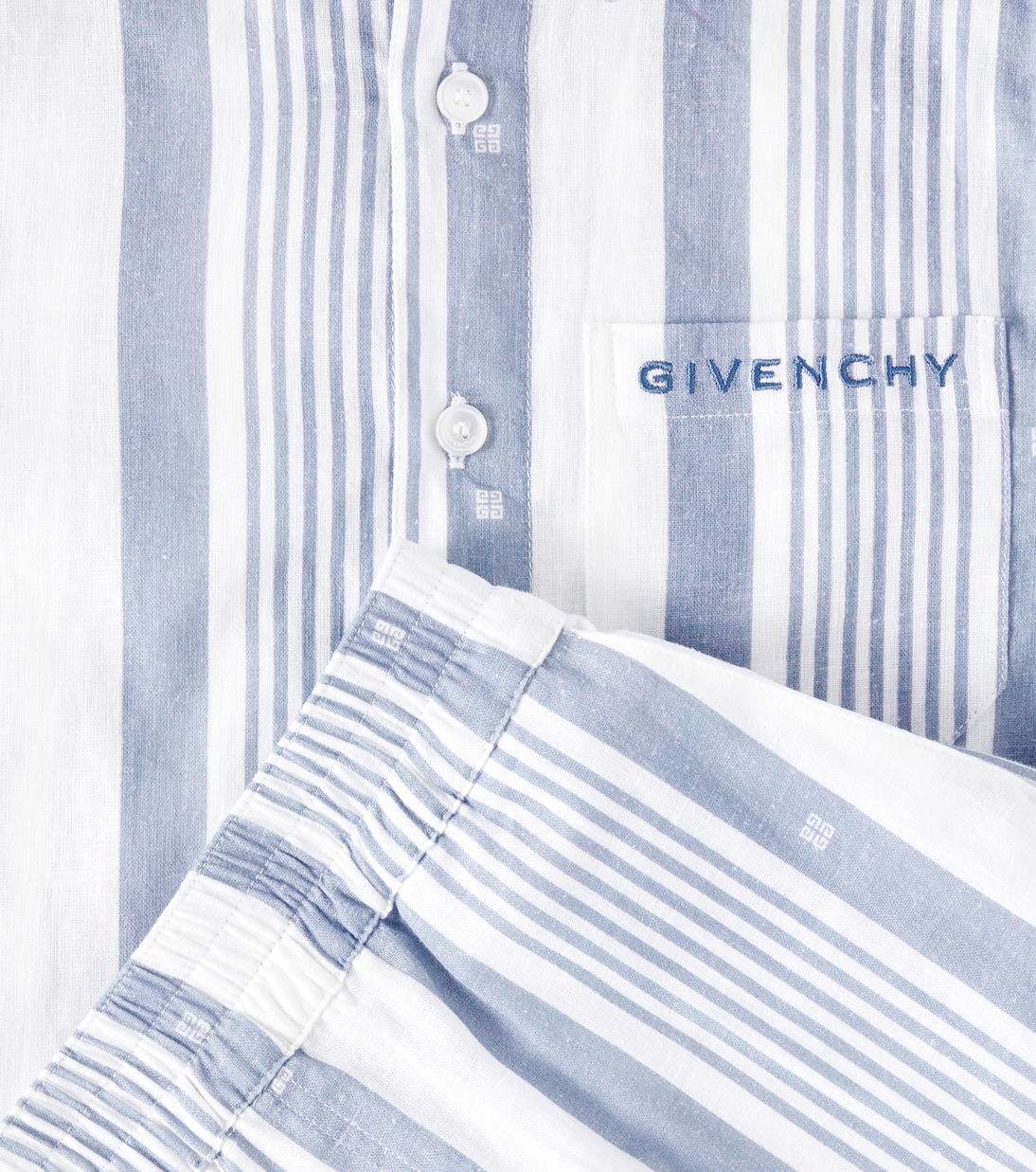 Set aus Hemd und Shorts aus einem Leinengemisch | Givenchy Kids