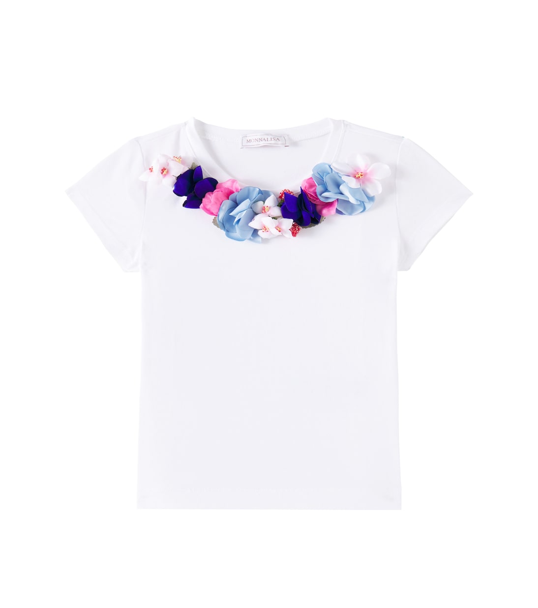 T-shirt in misto cotone floreale | Monnalisa