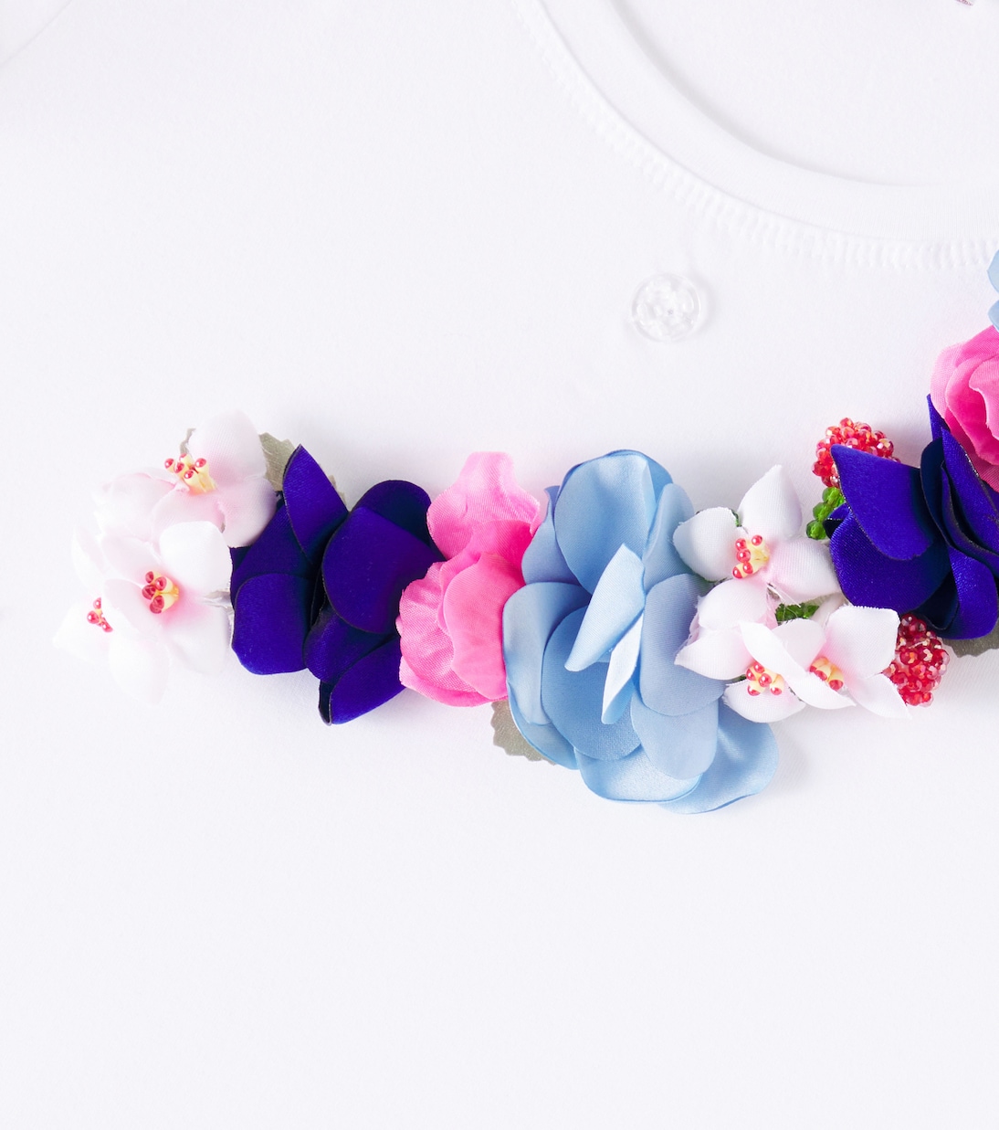 T-shirt in misto cotone floreale | Monnalisa