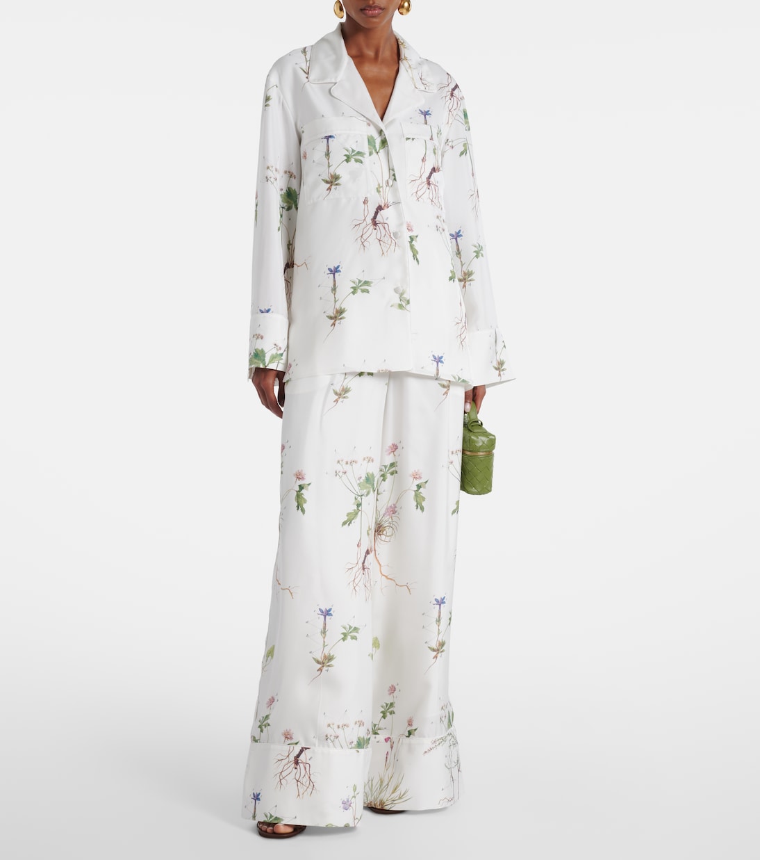 Camicia in seta con stampa floreale | Erdem